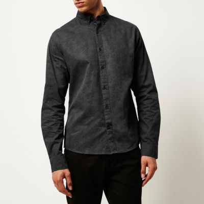 Grey Only & Sons print shirt